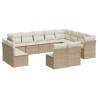 vidaXL Set Divani da Giardino 12 pz con Cuscini Beige in Polyrattan