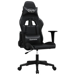 vidaXL Sedia da Gaming Massaggiante Nera in Similpelle