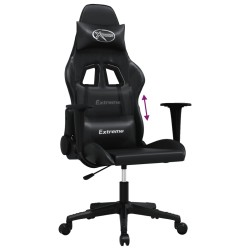 vidaXL Sedia da Gaming Massaggiante Nera in Similpelle