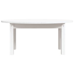   Tavolino da Salotto Bianco 80x40x35 cm Legno Massello di Pino