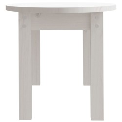   Tavolino da Salotto Bianco 80x40x35 cm Legno Massello di Pino