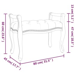   Panca Grigio Scuro 80x45x60 cm in Velluto