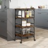 vidaXL Carrello da Cucina Rovere Fumo 45x35x89,5 cm Legno Multistrato