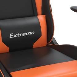 vidaXL Sedia da Gaming Massaggiante Nero e Arancione in Similpelle