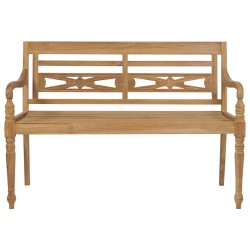 vidaXL Panca Batavia con Cuscino Antracite 120 cm in Massello di Teak