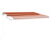 vidaXL Tenda Automatica Sensore Vento e LED 400x300 cm Arancio Marrone