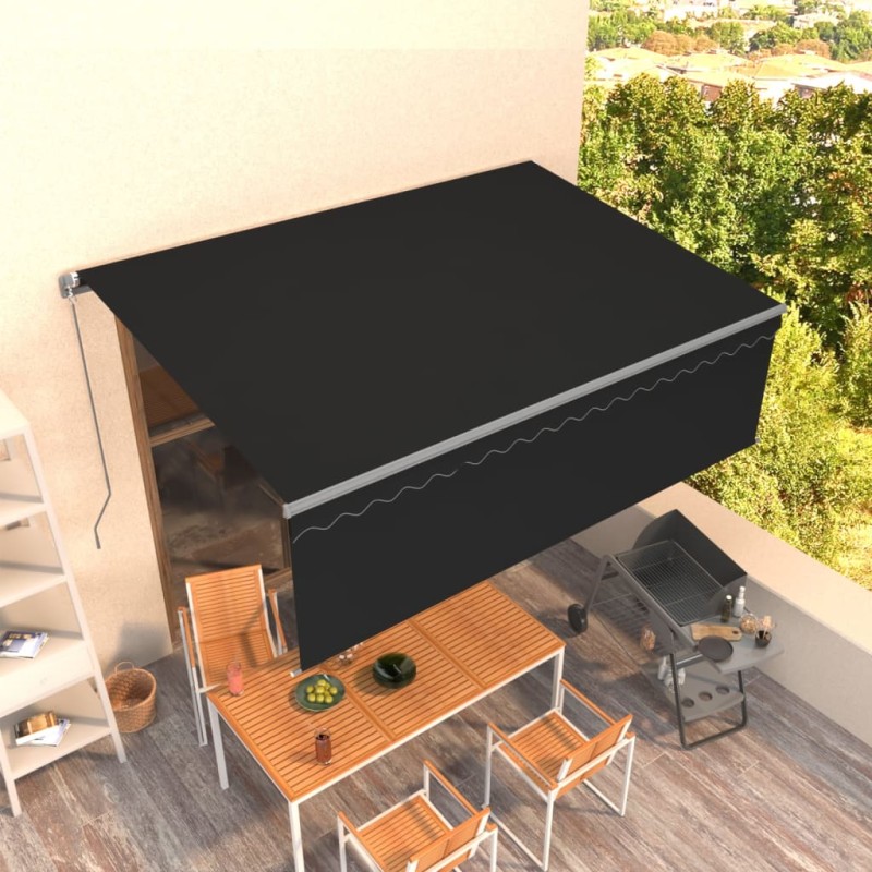 Tenda da Sole Retrattile Manuale con Parasole 4x3 m Antracite