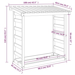 vidaXL Portalegna Marrone Cera 108x64,5x110 cm Legno Massello di Pino