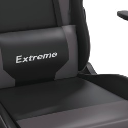 vidaXL Sedia da Gaming Massaggiante Nero e Grigio in Similpelle