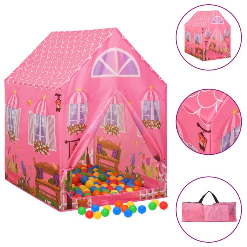   Tenda da Gioco per Bambini Rosa con 250 Palline 69x94x104 cm