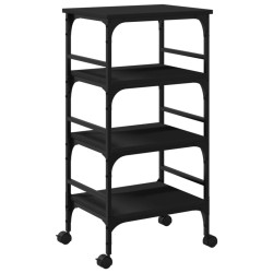 vidaXL Carrello da Cucina Nero 45x35x89,5 cm in Legno Multistrato