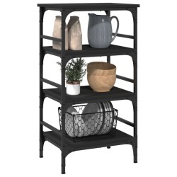 vidaXL Carrello da Cucina Nero 45x35x89,5 cm in Legno Multistrato