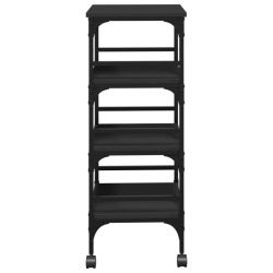 vidaXL Carrello da Cucina Nero 45x35x89,5 cm in Legno Multistrato