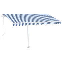 vidaXL Tenda Automatica con Sensore Vento e LED 400x300 cm Blu Bianca