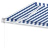 vidaXL Tenda Automatica con Sensore Vento e LED 400x300 cm Blu Bianca