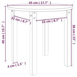   Tavolino da Salotto Miele Ø 45x40 cm in Legno Massello di Pino