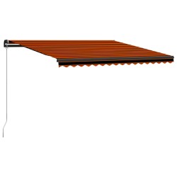 vidaXL Tenda da Sole Retrattile Manuale 450x300 cm Arancione e Marrone