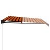 vidaXL Tenda da Sole Retrattile Manuale 450x300 cm Arancione e Marrone