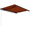 vidaXL Tenda da Sole Retrattile Manuale 450x300 cm Arancione e Marrone