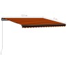 vidaXL Tenda da Sole Retrattile Manuale 450x300 cm Arancione e Marrone