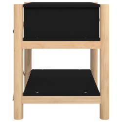   Tavolini da Letto 2pz Nero 42x38x45 cm in Legno ingegnerizzato