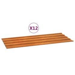 vidaXL Pannelli per Tetti 12 pz Ruggine 100x44 cm in Acciaio Corten