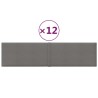 Pannelli Murali 12 pz Grigio Chiaro 60x15 cm Tessuto 1,08 m²