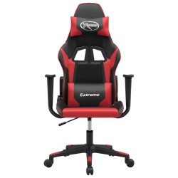 vidaXL Sedia da Gaming Massaggiante Rosso e Nero in Similpelle