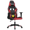 vidaXL Sedia da Gaming Massaggiante Rosso e Nero in Similpelle