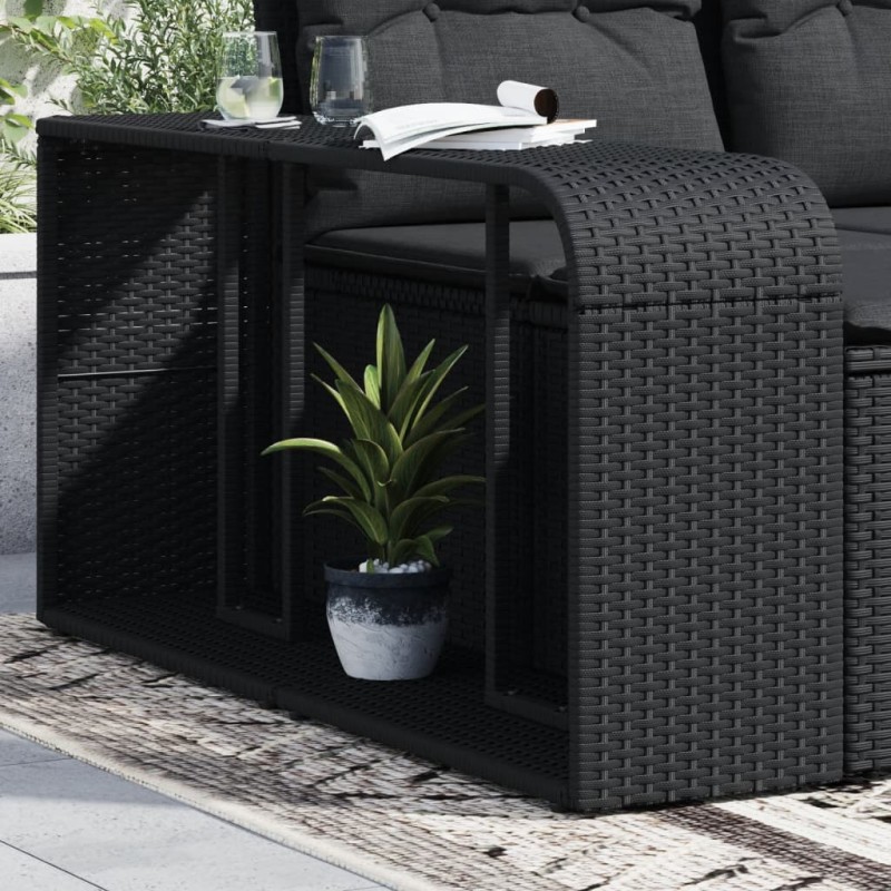 vidaXL Scaffali Portaoggetti 2 pz in Polyrattan Nero