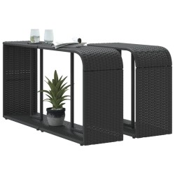 vidaXL Scaffali Portaoggetti 2 pz in Polyrattan Nero