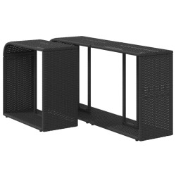 vidaXL Scaffali Portaoggetti 2 pz in Polyrattan Nero