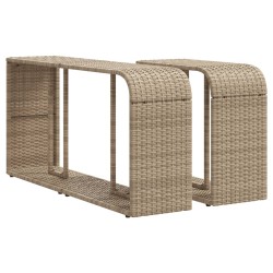 vidaXL Scaffali Portaoggetti 2 pz Beige in Polyrattan