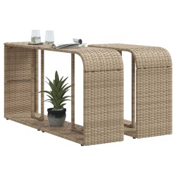 vidaXL Scaffali Portaoggetti 2 pz Beige in Polyrattan