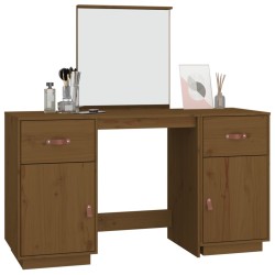   Set Toeletta con Specchio Marrone Miele Legno Massello di Pino