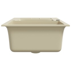 vidaXL Lavello Doppio da Cucina Beige in Granito