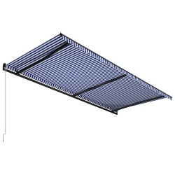 vidaXL Tenda da Sole Retrattile Manuale 600x300 cm Blu e Bianca