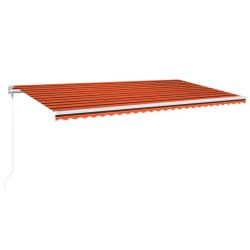 vidaXL Tenda Automatica Sensore Vento e LED 600x300 cm Arancio Marrone