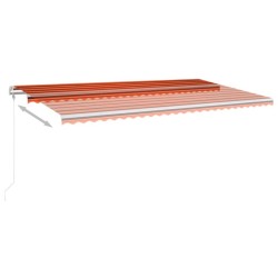 vidaXL Tenda Automatica Sensore Vento e LED 600x300 cm Arancio Marrone