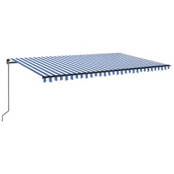 vidaXL Tenda da Sole Retrattile Manuale 500x350 cm Blu e Bianca