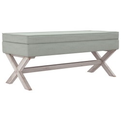   Sgabello Portaoggetti Grigio chiaro 110x45x49 cm in Velluto