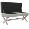   Sgabello Portaoggetti Grigio chiaro 110x45x49 cm in Velluto