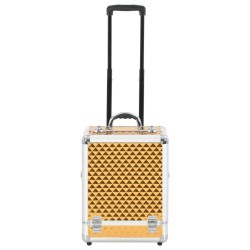   Valigia Trolley per Cosmetici 35x29x45 cm Oro in Alluminio