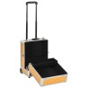   Valigia Trolley per Cosmetici 35x29x45 cm Oro in Alluminio