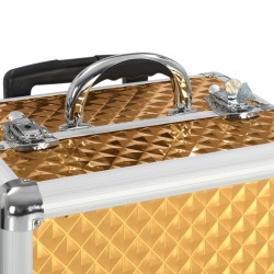   Valigia Trolley per Cosmetici 35x29x45 cm Oro in Alluminio