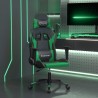 vidaXL Sedia da Gaming Massaggiante Nero e Verde in Similpelle