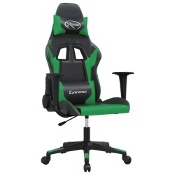 vidaXL Sedia da Gaming Massaggiante Nero e Verde in Similpelle