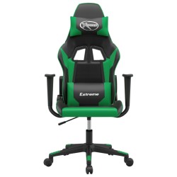 vidaXL Sedia da Gaming Massaggiante Nero e Verde in Similpelle