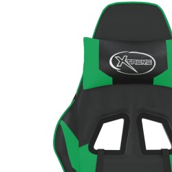 vidaXL Sedia da Gaming Massaggiante Nero e Verde in Similpelle