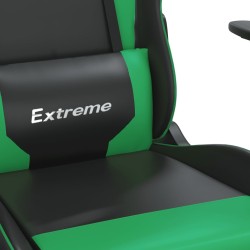 vidaXL Sedia da Gaming Massaggiante Nero e Verde in Similpelle